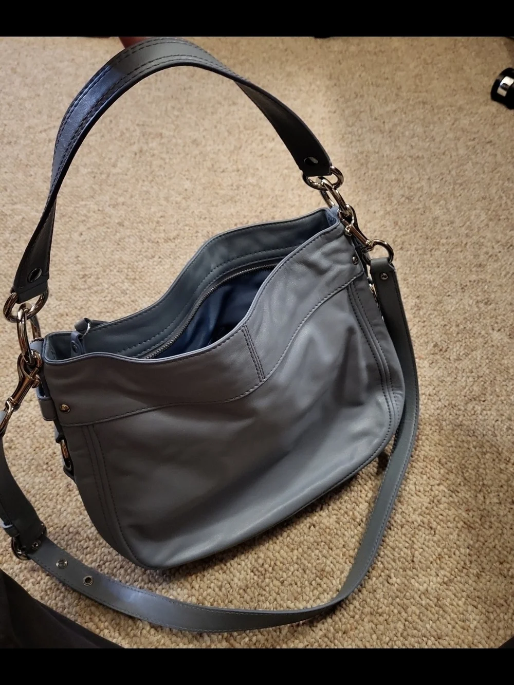 Coach Leather Shoulder Bag in Light Blue